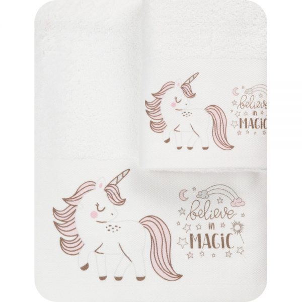 Borea - Towels Set 2pcs Unicorn White