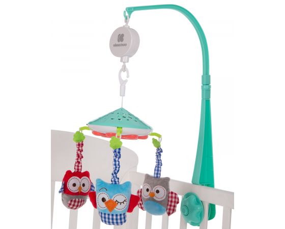 Kikka Boo-Musical mobile with projector Owls Mint