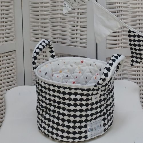 Baby Star - Small black / white basket