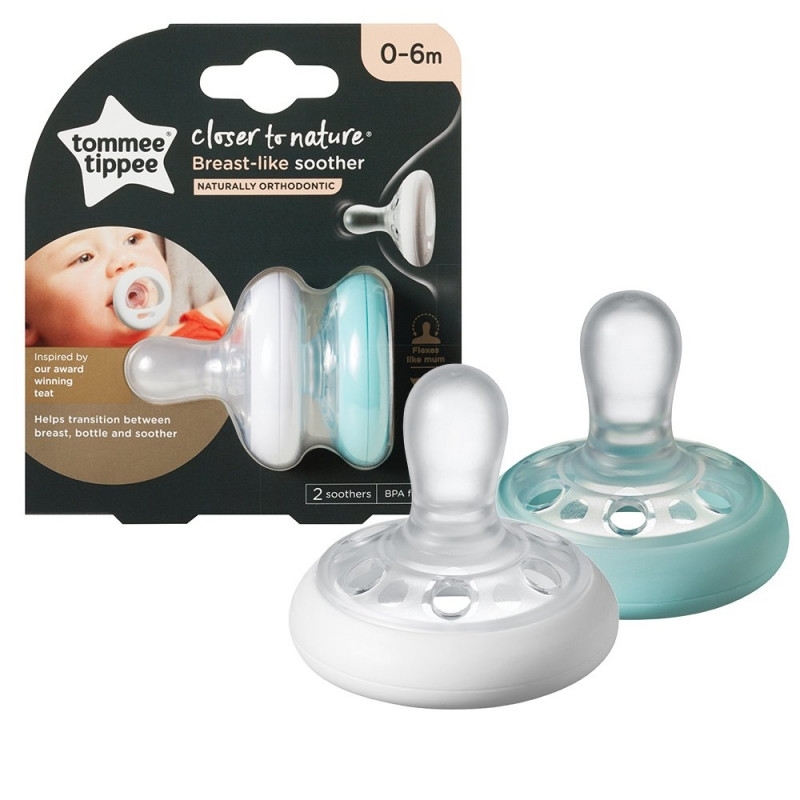 Tommee Tippee Breast Like Orthodontic Silicone Pacifier 0-6M 2 pcs. -  Bambino Shops - Βρεφικά και Παιδικά Είδη