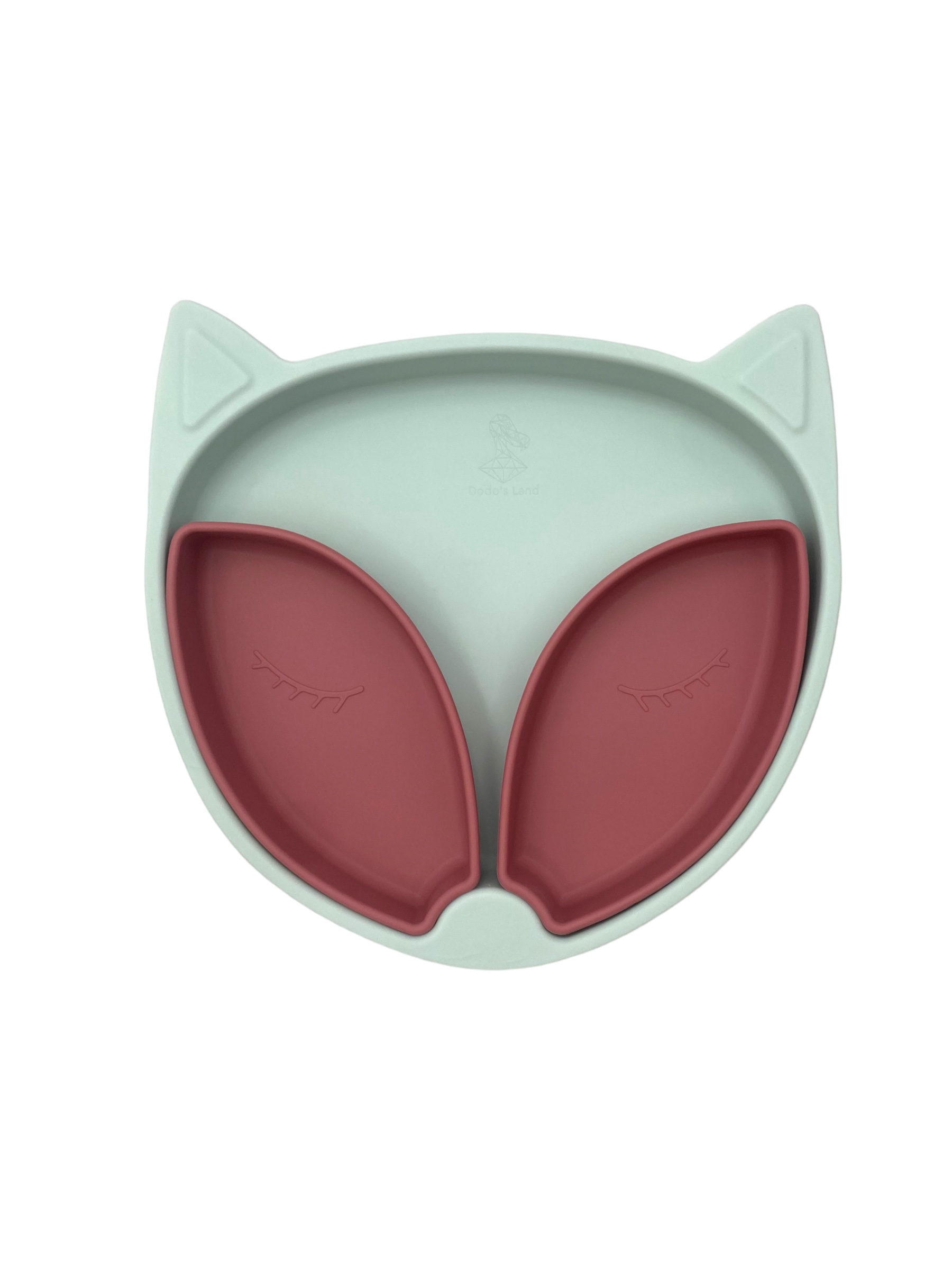 Dodo's - Flynn The Fox Pink Πιάτο σιλικόνης με βεντούζα ΄κ αποσπώμενα πιατάκια