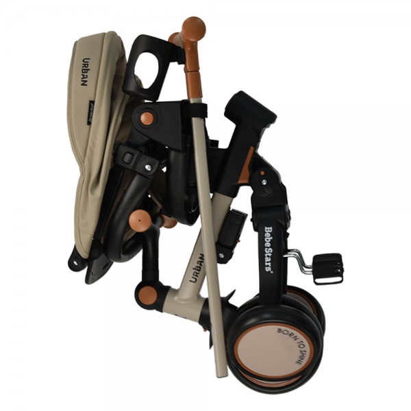 Bebe Stars - Ποδηλατάκι τρίκυκλο Urban 7in1 Natural Beige - Image 8