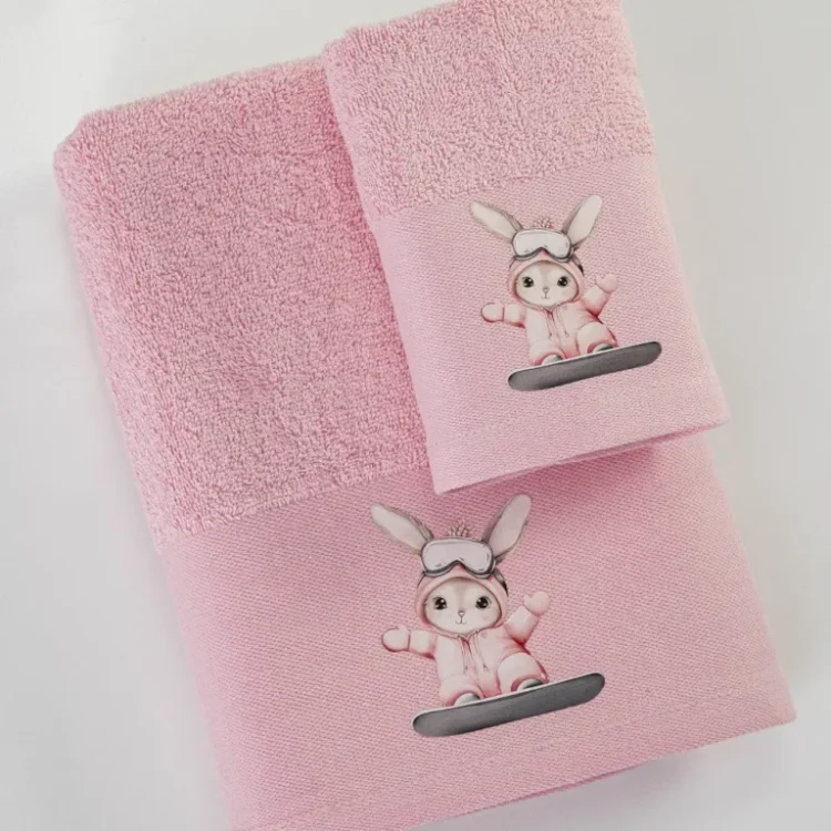 BOREA – Πετσέτες Σετ 2ΤΜΧ Snowboard pink
