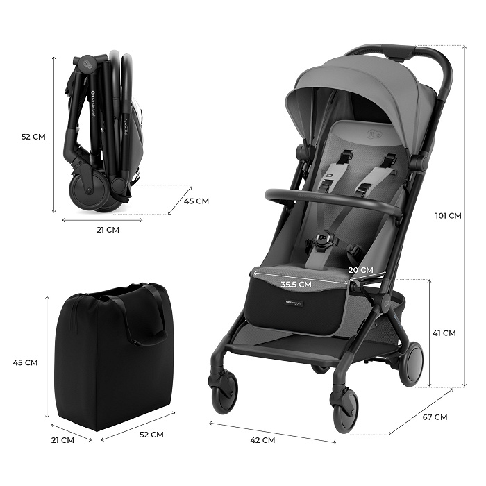 Kinderkraft - PILOT Grey Καρότσι Βόλτας - Image 5
