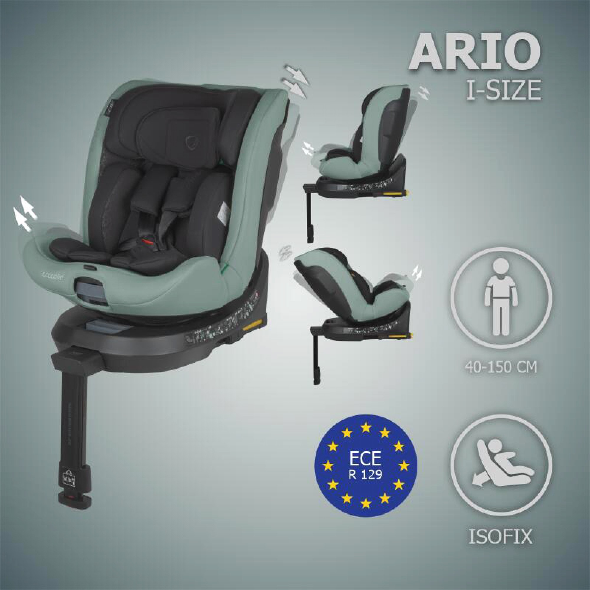 Coccolle - Κάθισμα Αυτοκινήτου Ario i-Size40-150cm Forest Sage - Image 2