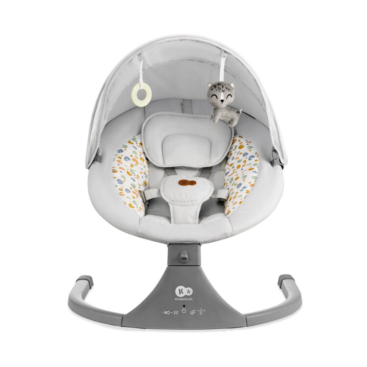 Kinderkraft - LUMI 2 Ηλεκτρικη Κούνια Ρελαξ 2σε1 light grey