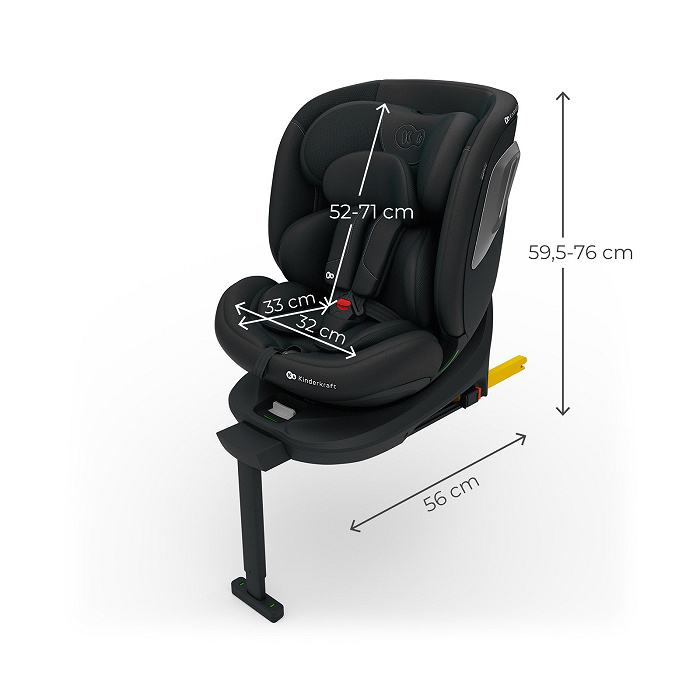 Kinderkraft -Περιστρεφόμενο Κάθισμα Αυτοκινήτου I-360 2PLUS black i-Size 40-150cm - Image 5