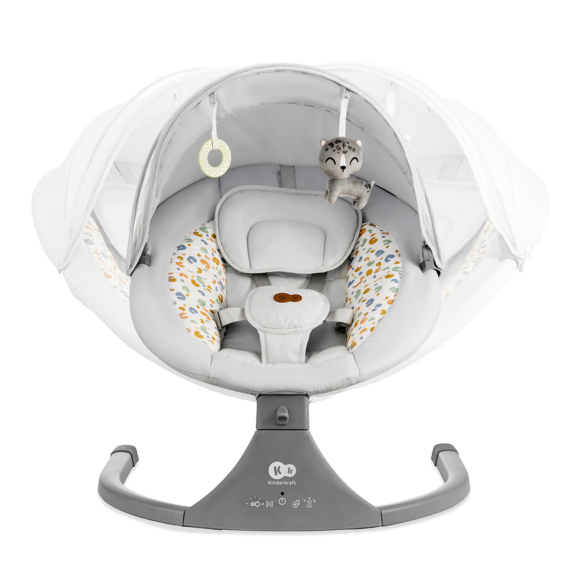 Kinderkraft - LUMI 2 Ηλεκτρικη Κούνια Ρελαξ 2σε1 light grey - Image 2