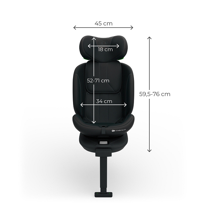 Kinderkraft -Περιστρεφόμενο Κάθισμα Αυτοκινήτου I-360 2PLUS black i-Size 40-150cm - Image 4
