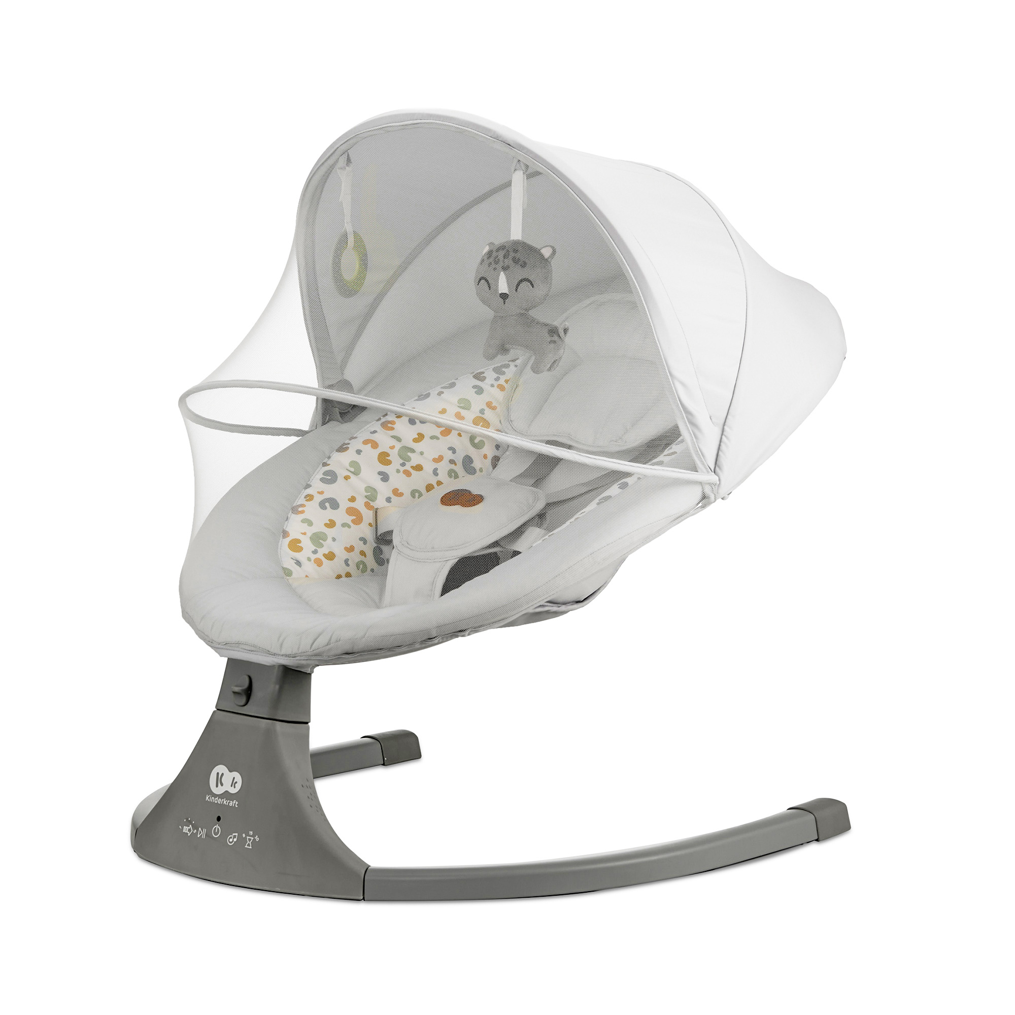 Kinderkraft - LUMI 2 Ηλεκτρικη Κούνια Ρελαξ 2σε1 light grey - Image 4