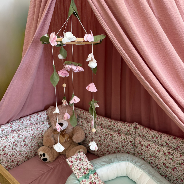 Natalino - Σετ Κούνιας 3τεμ. Flowers dusty pink NEW