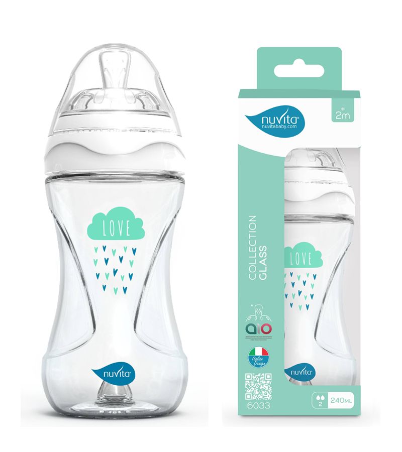 NUVITA - Μπιμπερό Γυάλινο Anticolic 6033 White 240 ml 2m+