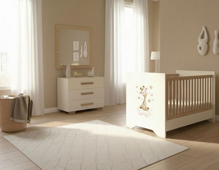 Asterias - Βρεφικό Κρεβατάκι Natalia off white/dark cappuccino